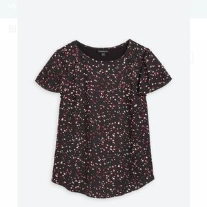 FORTUNE + IVY Dondria Mixed Material Flutter Sleeve Blouse